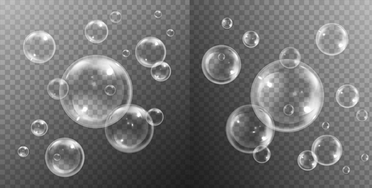 حباب و آب وکتور و لایه باز