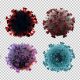 مجموعه برش ویروس کرونا ویروس کوید  19 نمای نزدیک لایه باز